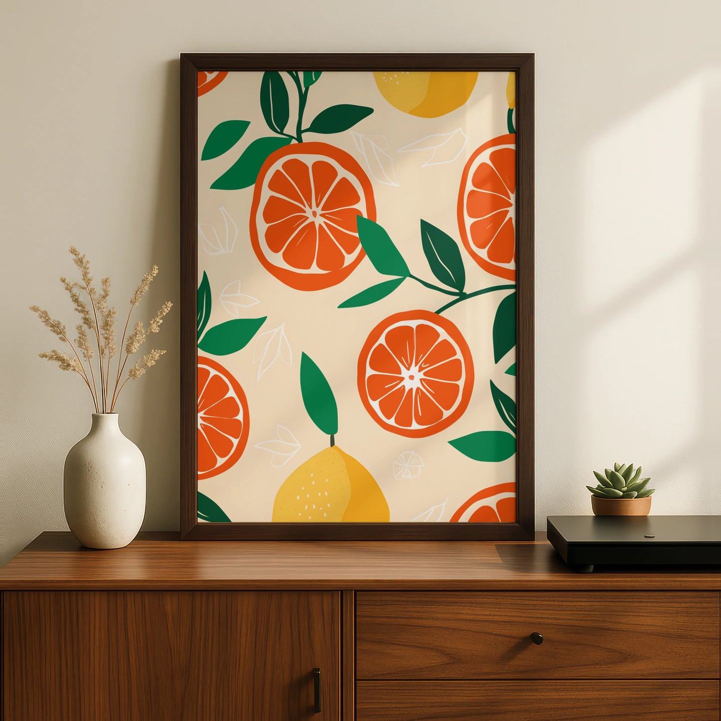 Citrus Kitchen Wall Art, Orange Lemon Print, Fruit Poster, Colourful Kitchen Decor