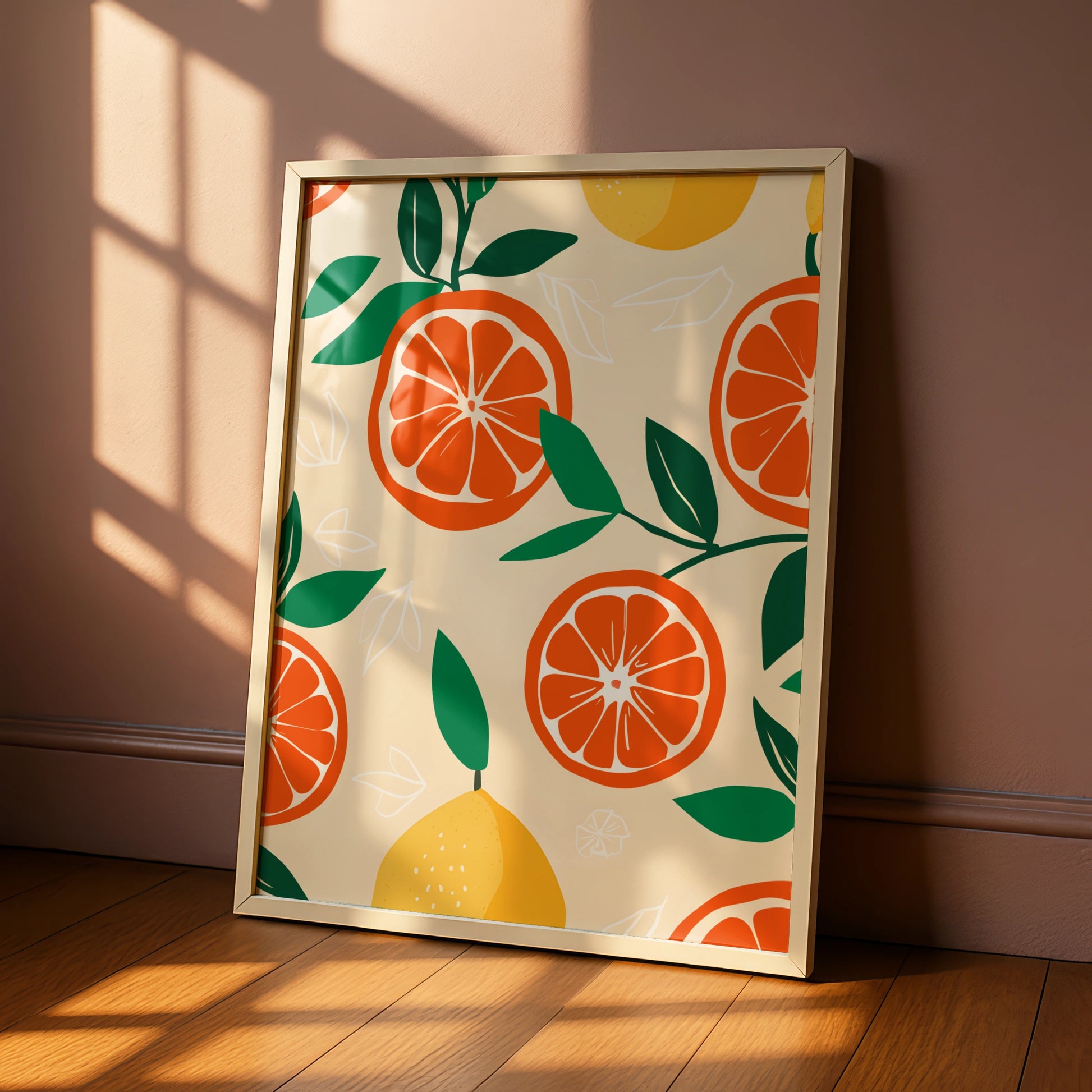 Citrus Kitchen Wall Art, Orange Lemon Print, Fruit Poster, Colourful Kitchen Decor