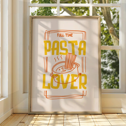 Pasta Lover Kitchen Wall Art, Funny Food Print, Italian Cuisine Poster, Chef Gift