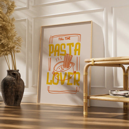 Pasta Lover Kitchen Wall Art, Funny Food Print, Italian Cuisine Poster, Chef Gift