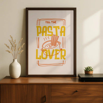 Pasta Lover Kitchen Wall Art, Funny Food Print, Italian Cuisine Poster, Chef Gift