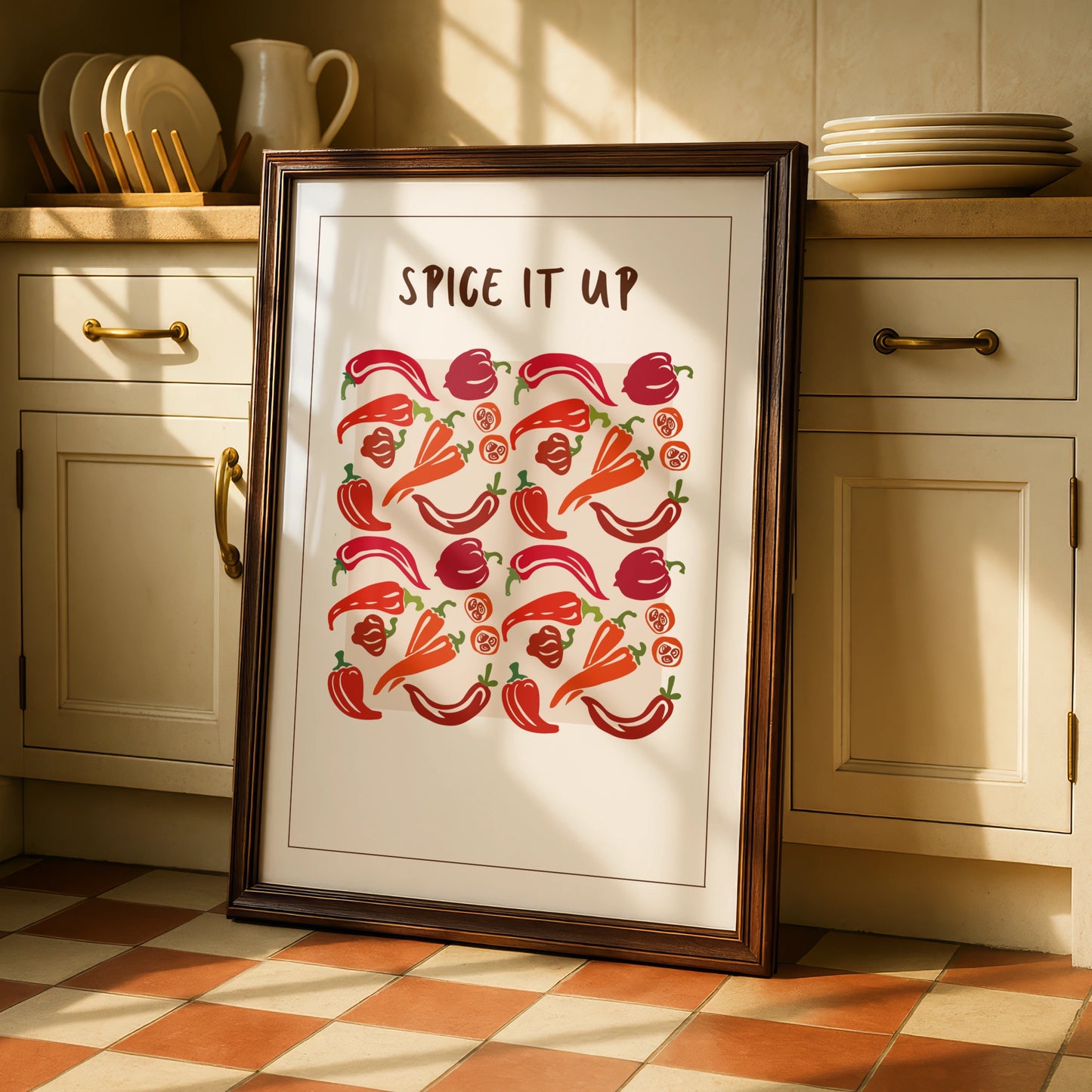 Spice It Up Chilli Pepper Kitchen Print, Red Pepper Wall Art, Food Poster