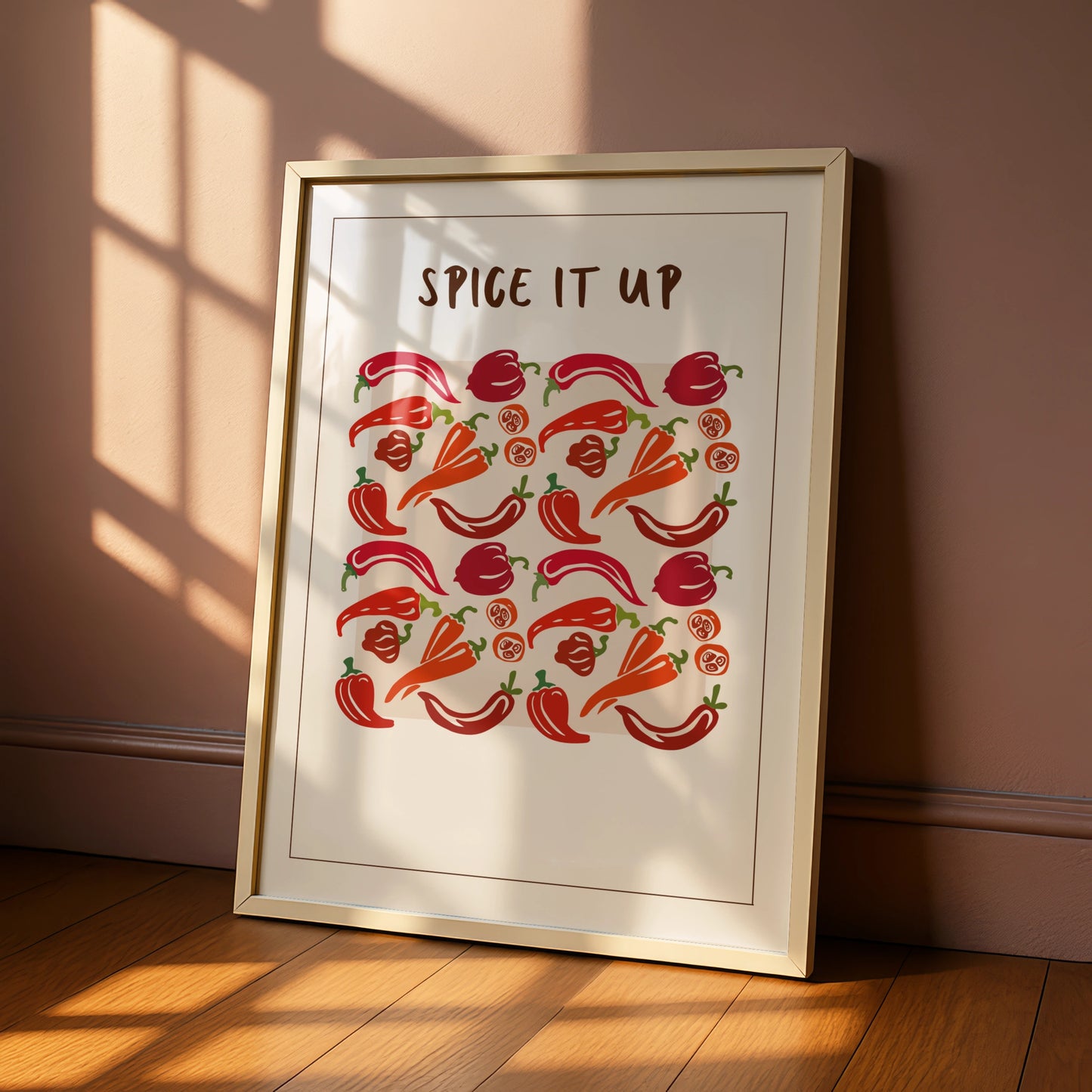Spice It Up Chilli Pepper Kitchen Print, Red Pepper Wall Art, Food Poster