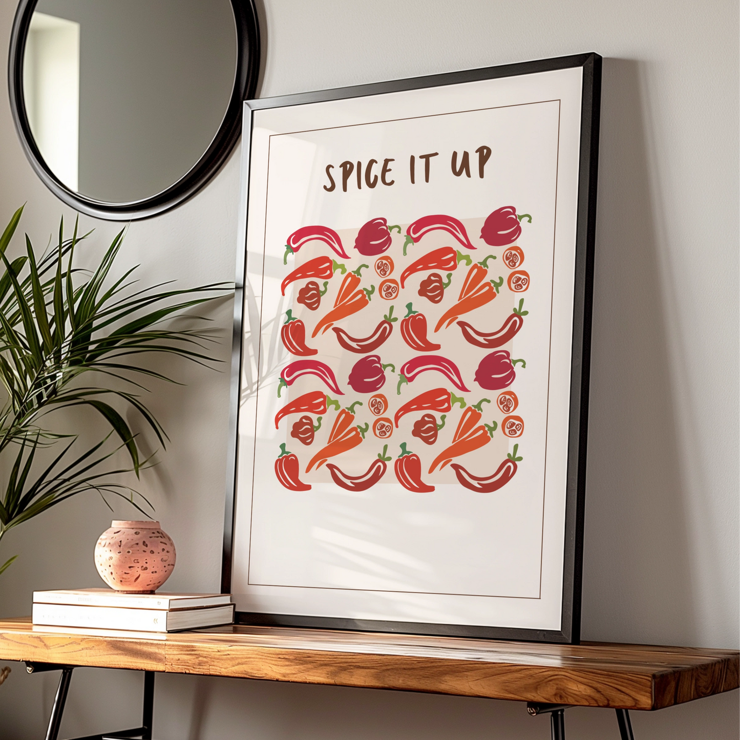 Spice It Up Chilli Pepper Kitchen Print, Red Pepper Wall Art, Food Poster