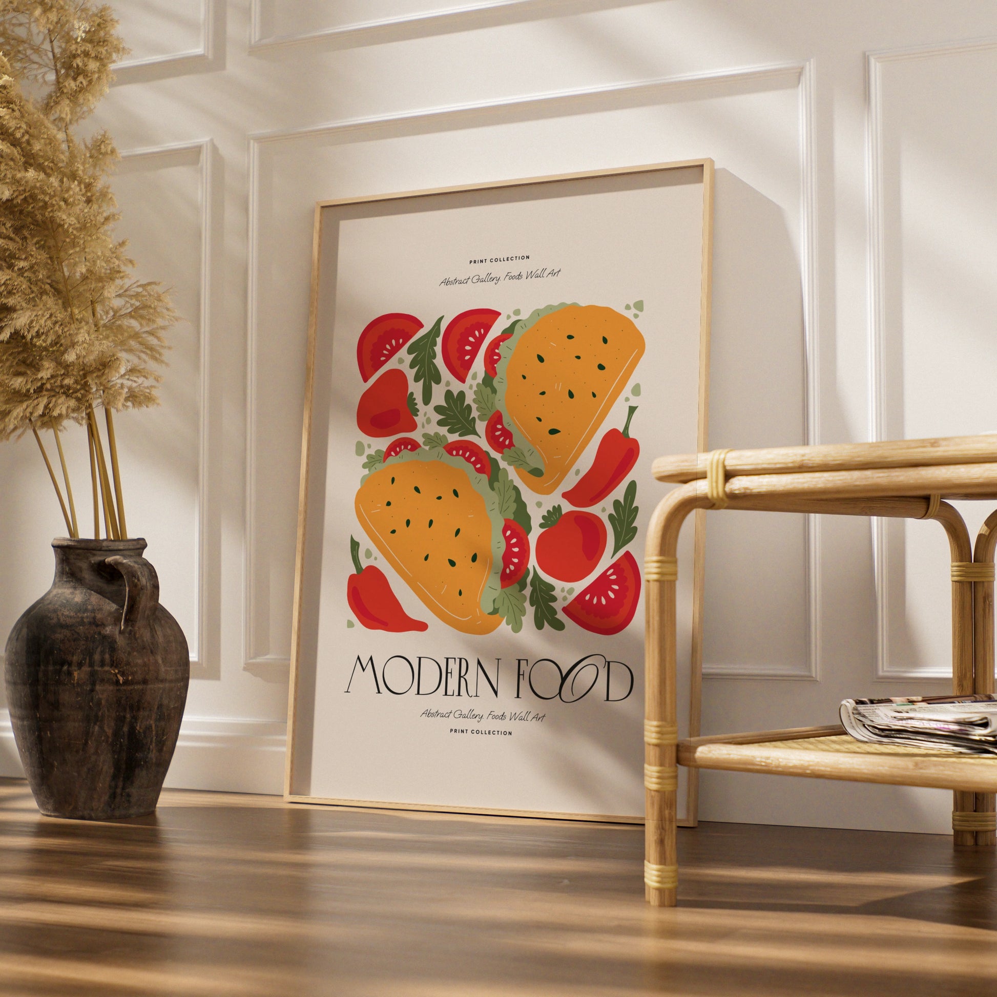 Taco Kitchen Wall Art, Modern Food Poster, Mexican Food Print, Restaurant Decor