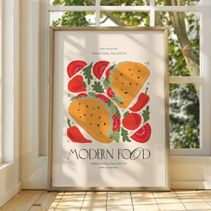 Taco Kitchen Wall Art, Modern Food Poster, Mexican Food Print, Restaurant Decor