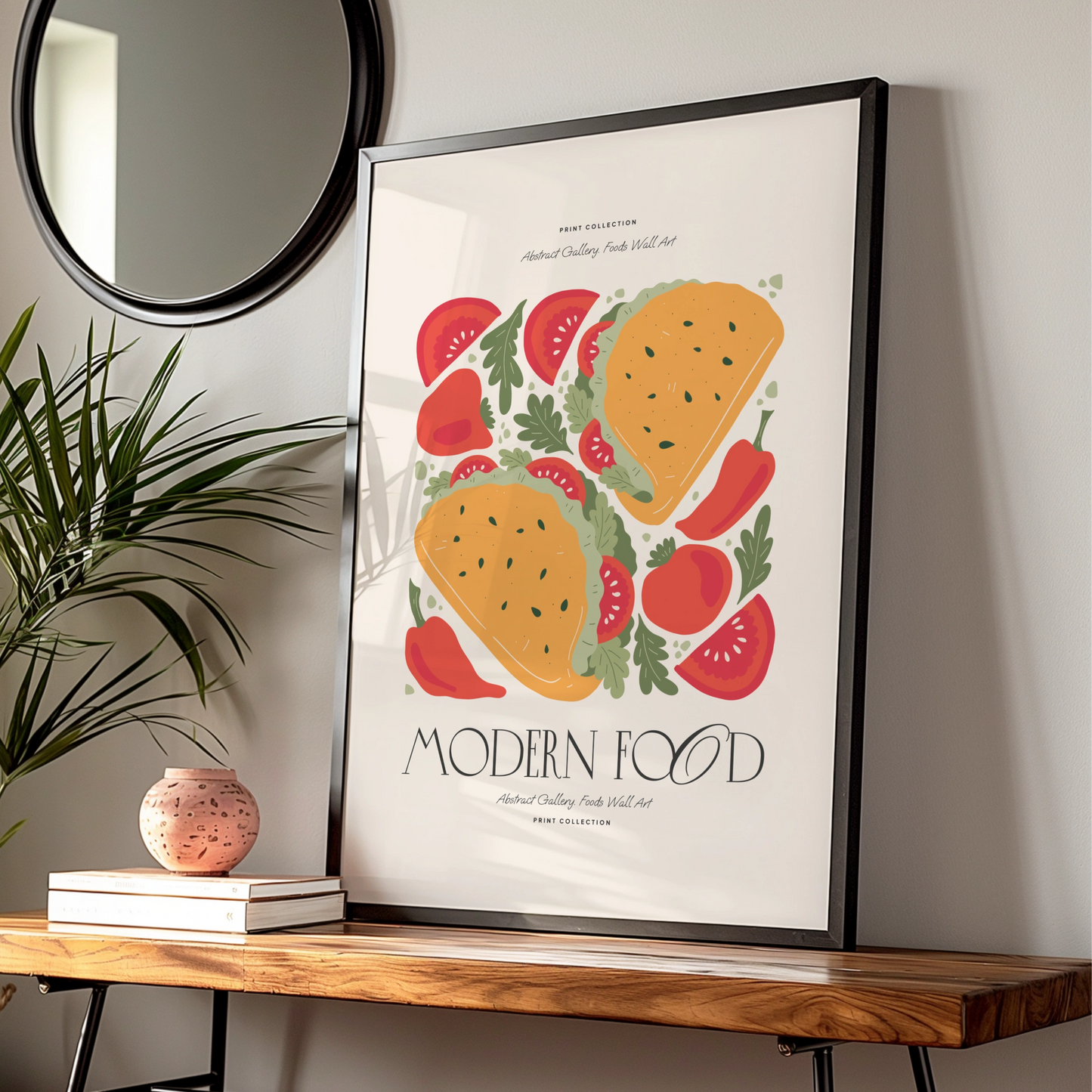 Taco Kitchen Wall Art, Modern Food Poster, Mexican Food Print, Restaurant Decor