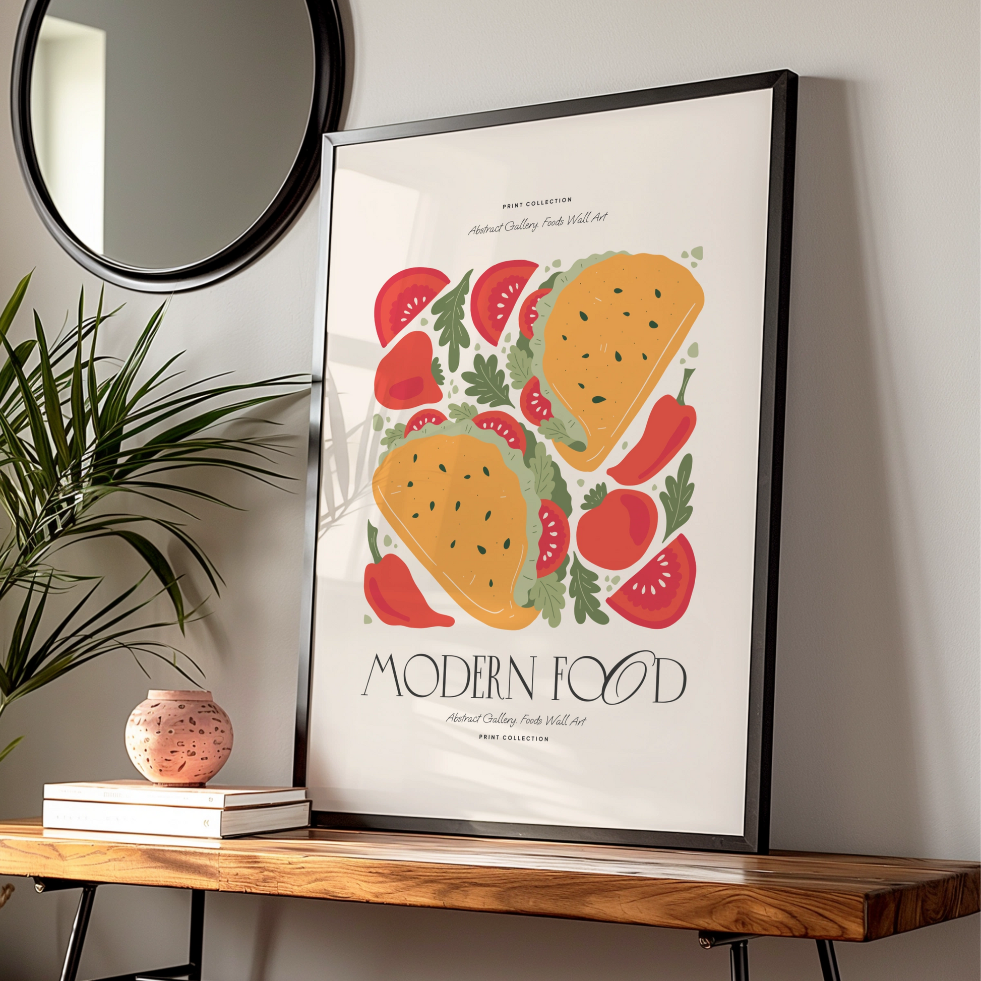 Taco Kitchen Wall Art, Modern Food Poster, Mexican Food Print, Restaurant Decor
