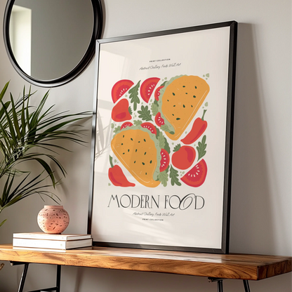 Taco Kitchen Wall Art, Modern Food Poster, Mexican Food Print, Restaurant Decor