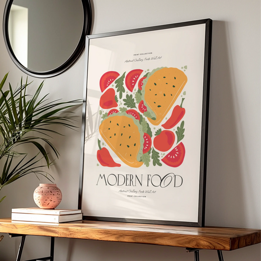 Taco Kitchen Wall Art, Modern Food Poster, Mexican Food Print, Restaurant Decor
