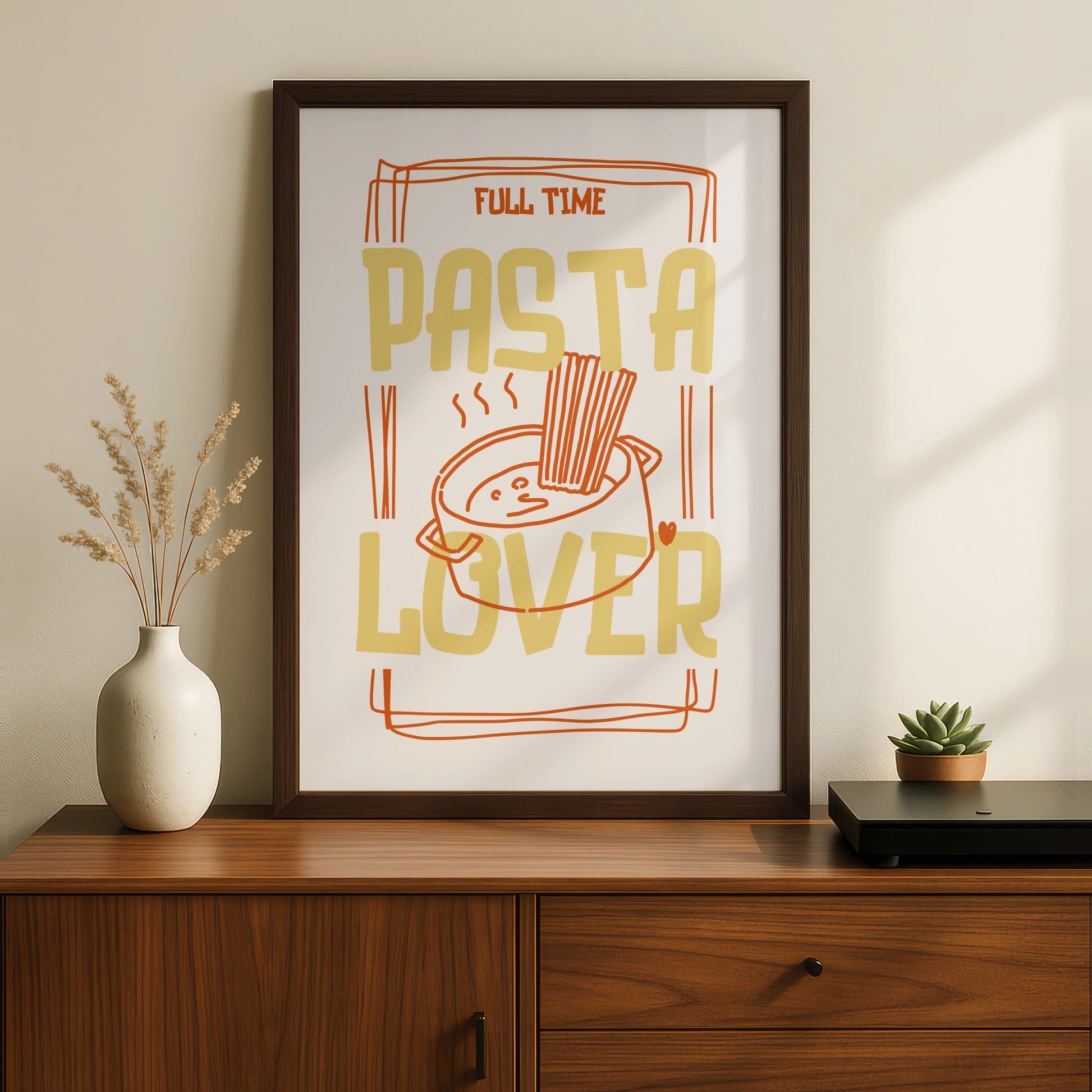 Pasta Lover Kitchen Wall Art Print, Funny Food Poster, Italian Kitchen Decor Gift