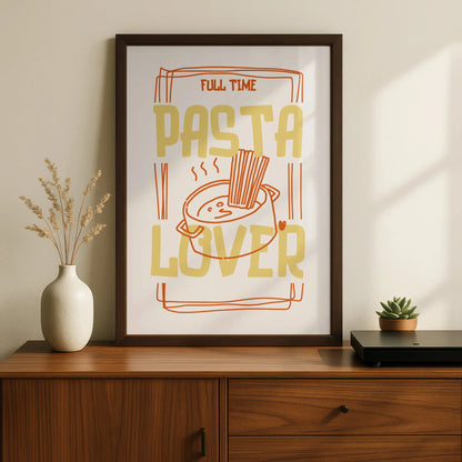 Pasta Lover Kitchen Wall Art Print, Funny Food Poster, Italian Kitchen Decor Gift