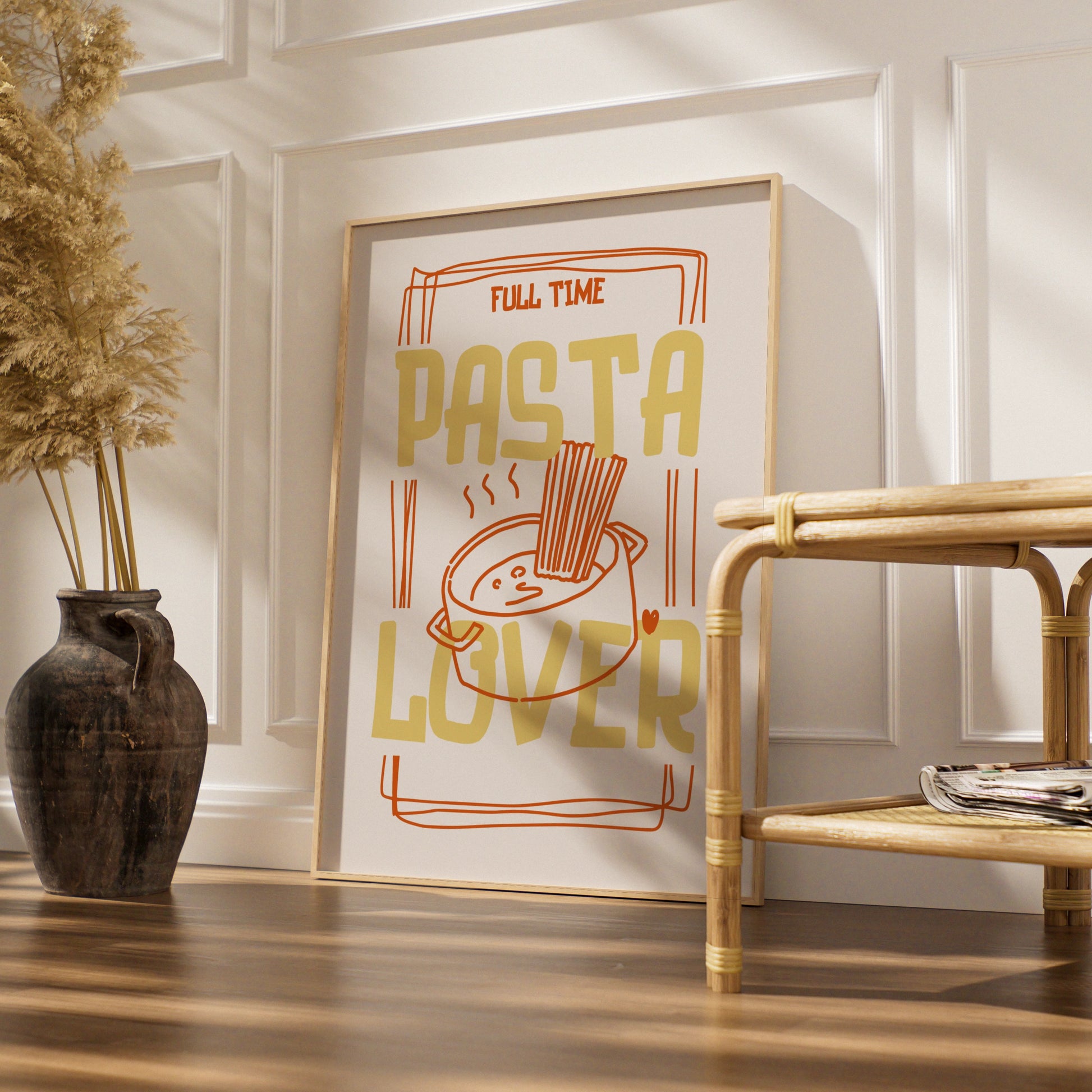 Pasta Lover Kitchen Wall Art Print, Funny Food Poster, Italian Kitchen Decor Gift