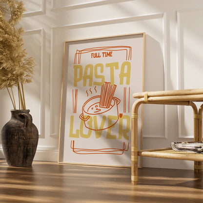 Pasta Lover Kitchen Wall Art Print, Funny Food Poster, Italian Kitchen Decor Gift