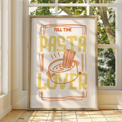 Pasta Lover Kitchen Wall Art Print, Funny Food Poster, Italian Kitchen Decor Gift