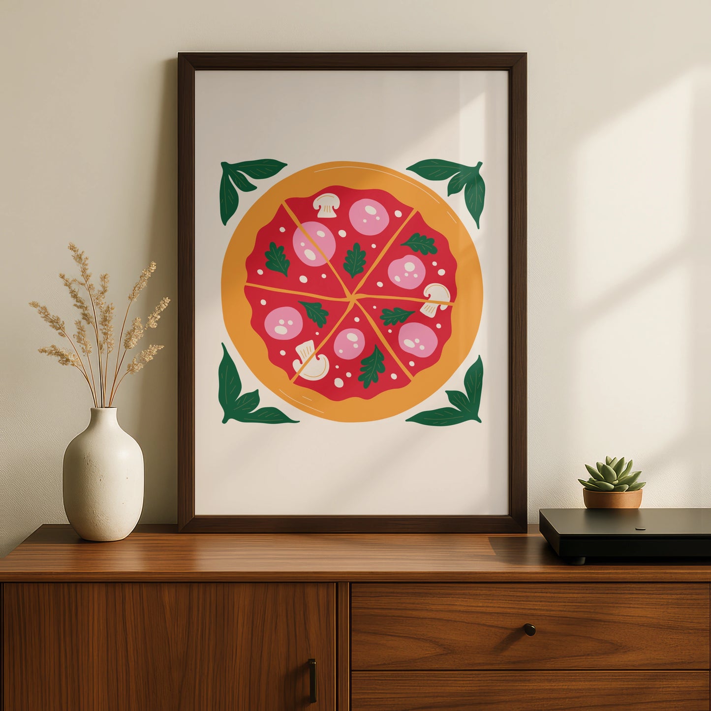 Pizza Kitchen Wall Art, Italian Food Poster, Colourful Kitchen Print, Pizza Lover Gift