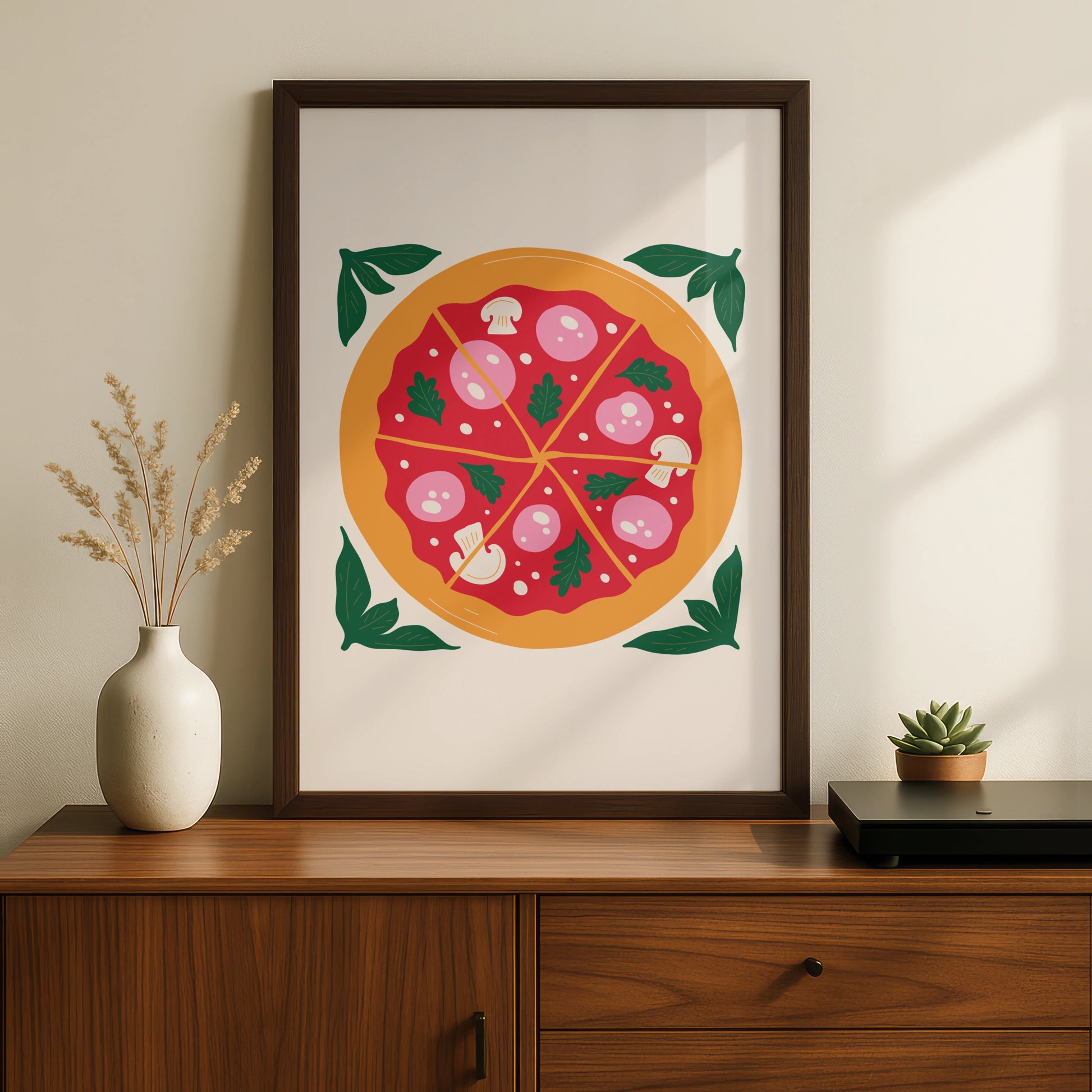 Pizza Kitchen Wall Art, Italian Food Poster, Colourful Kitchen Print, Pizza Lover Gift