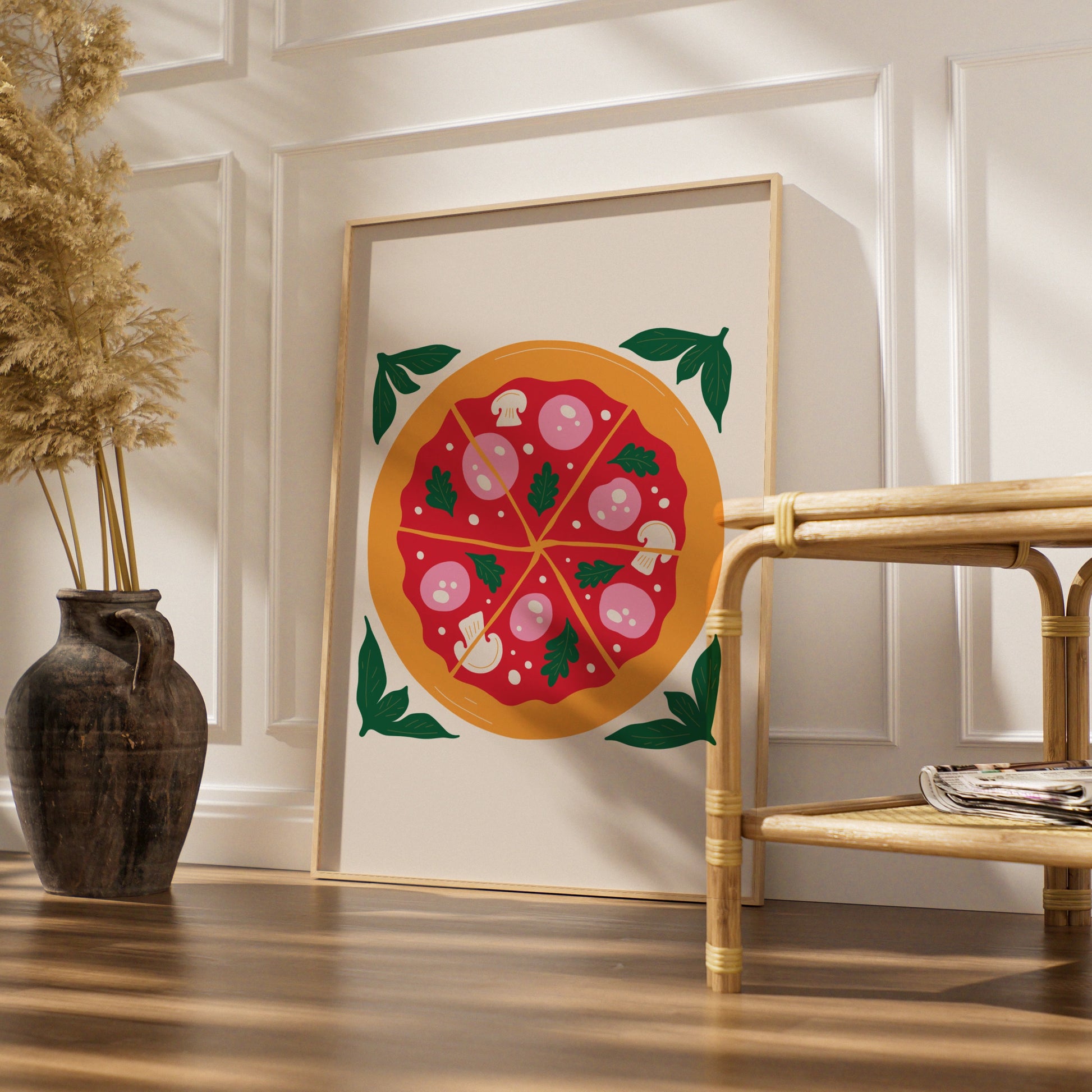 Pizza Kitchen Wall Art, Italian Food Poster, Colourful Kitchen Print, Pizza Lover Gift