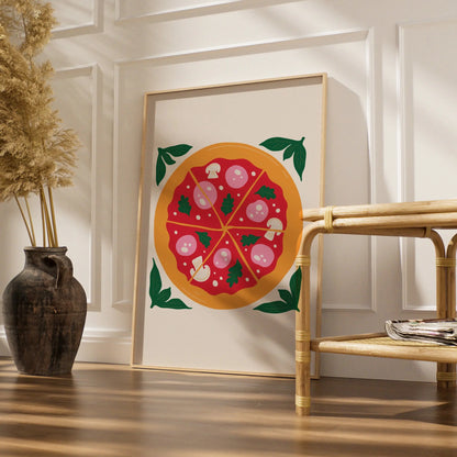 Pizza Kitchen Wall Art, Italian Food Poster, Colourful Kitchen Print, Pizza Lover Gift