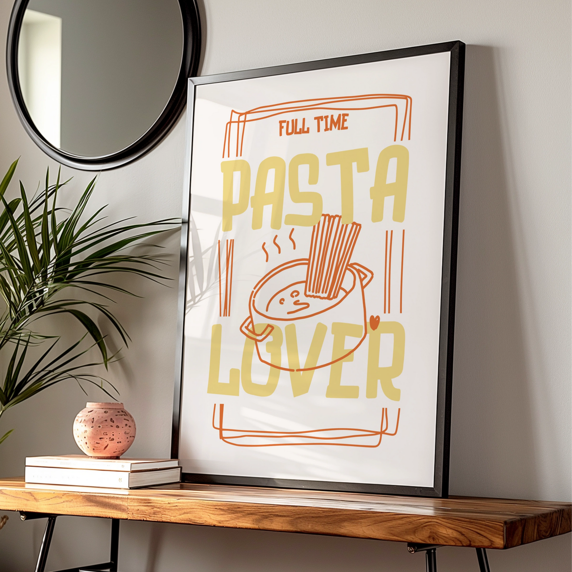 Pasta Lover Kitchen Wall Art Print, Funny Food Poster, Italian Kitchen Decor Gift