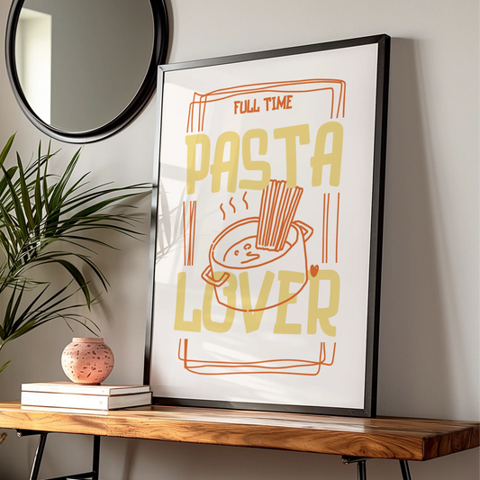 Pasta Lover Kitchen Wall Art Print, Funny Food Poster, Italian Kitchen Decor Gift