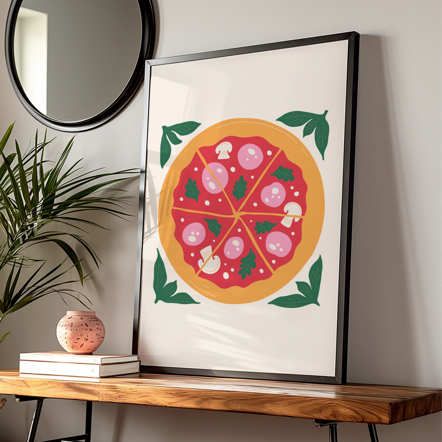 Pizza Kitchen Wall Art, Italian Food Poster, Colourful Kitchen Print, Pizza Lover Gift
