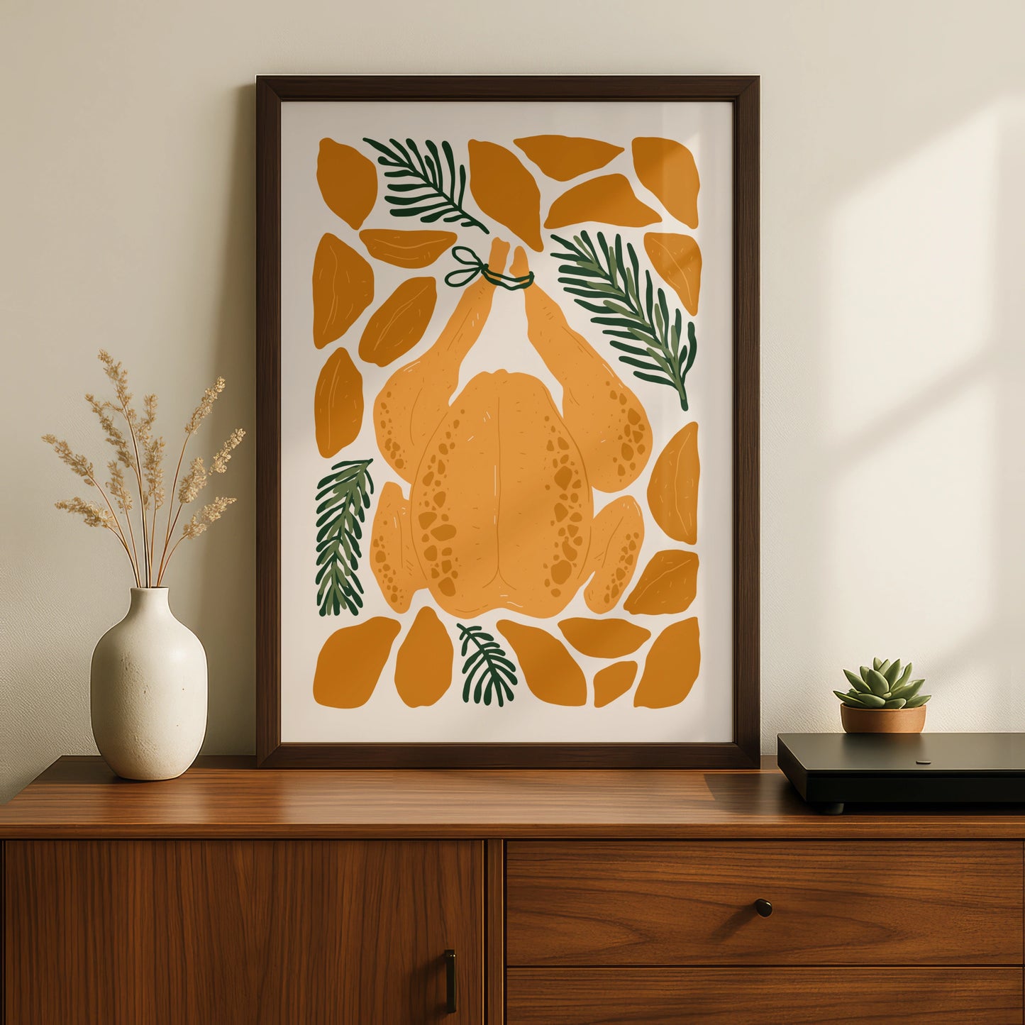 Roast Chicken Kitchen Print, Food Wall Art, Thanksgiving Poster, Cooking Lover Gift