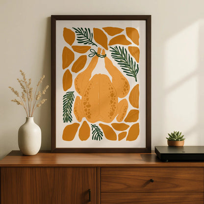 Roast Chicken Kitchen Print, Food Wall Art, Thanksgiving Poster, Cooking Lover Gift