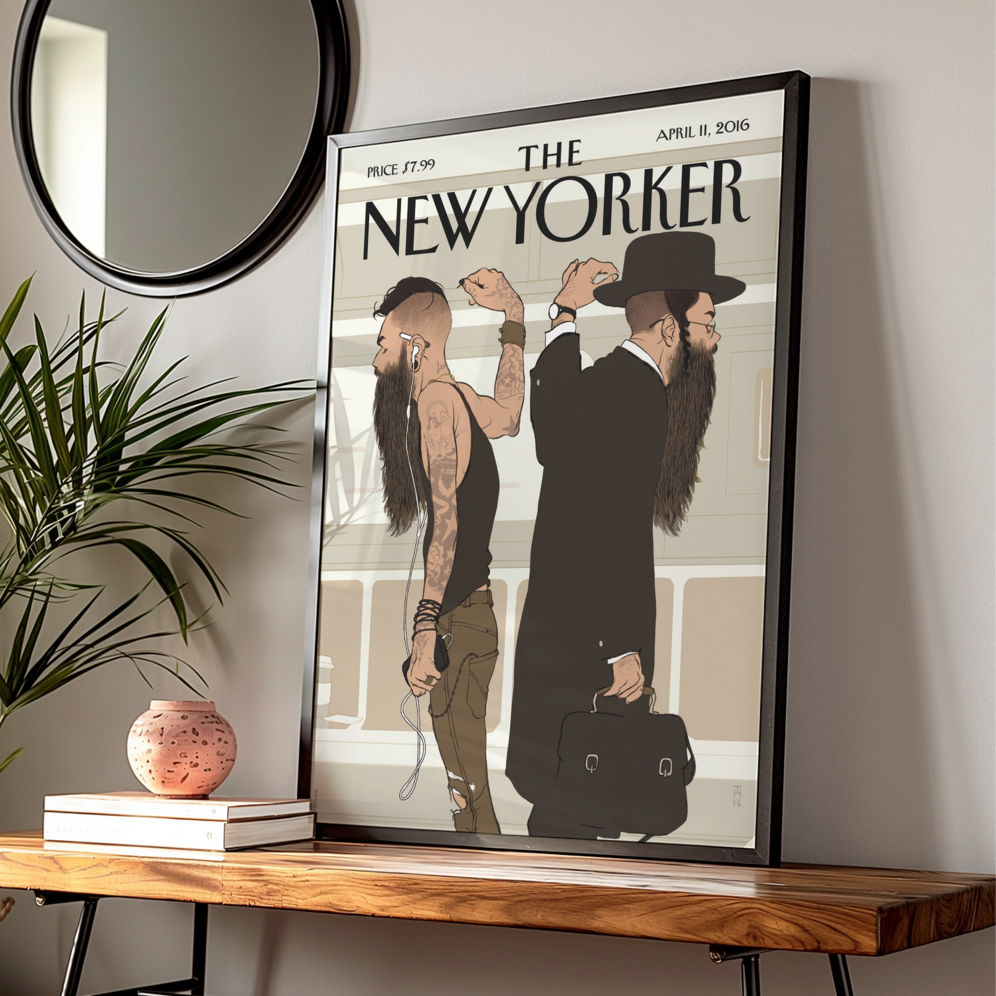 The New Yorker April 2016 Cover Poster, Subway Art, NYC Wall Art Print