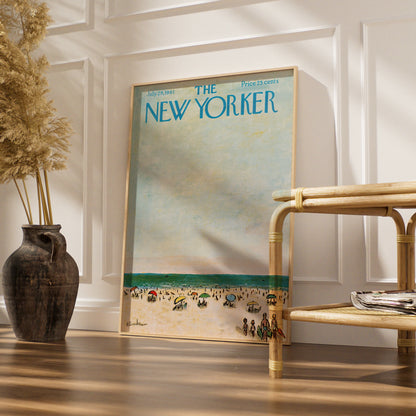 The New Yorker 1961 Beach Cover Poster, Vintage Summer Seaside Wall Art Print