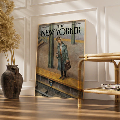 The New Yorker Cover Poster, NYC Subway Art Print, Commuter Wall Art, December 2016