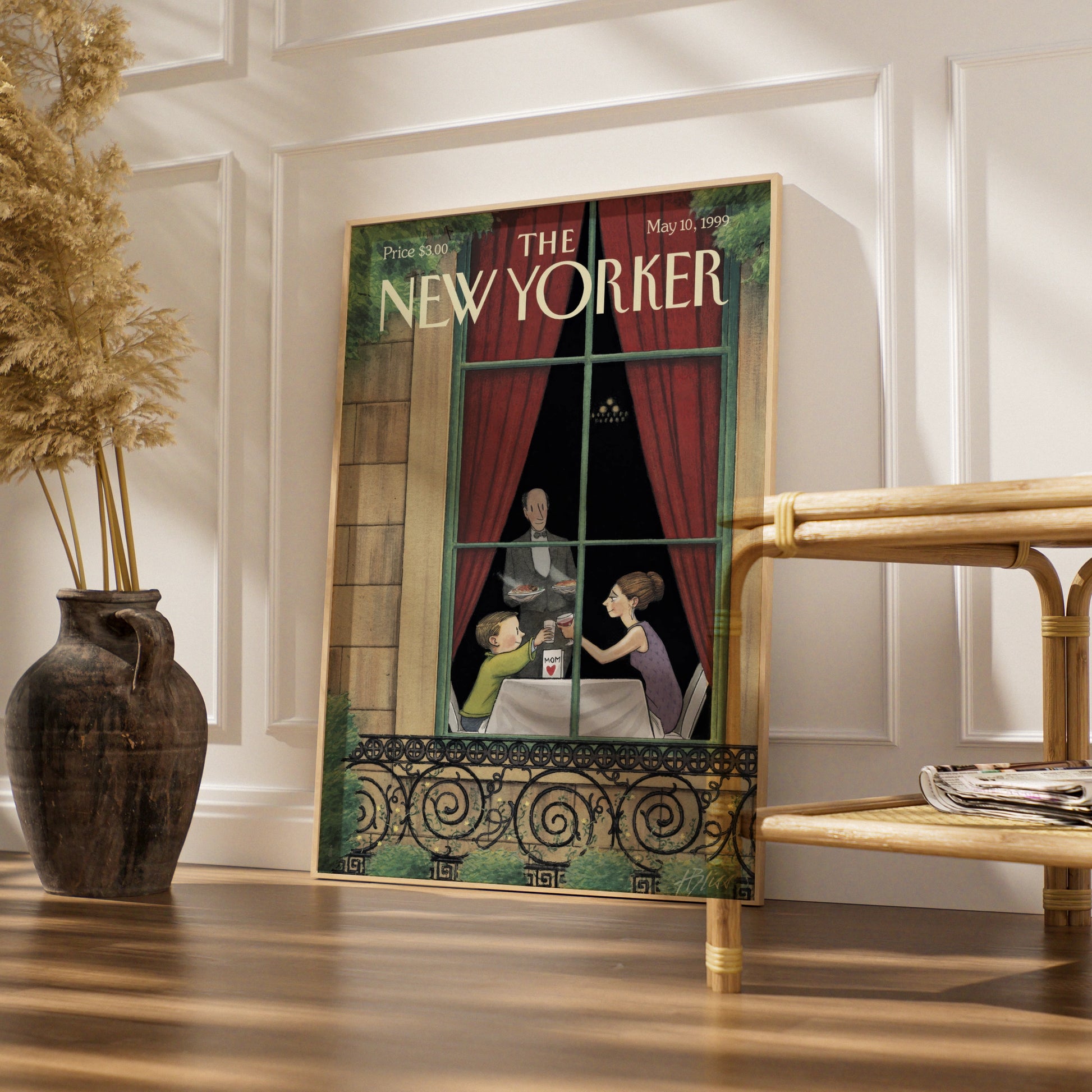 The New Yorker Cover Poster May 1999, Mother's Day Restaurant Art Print, Wall Art