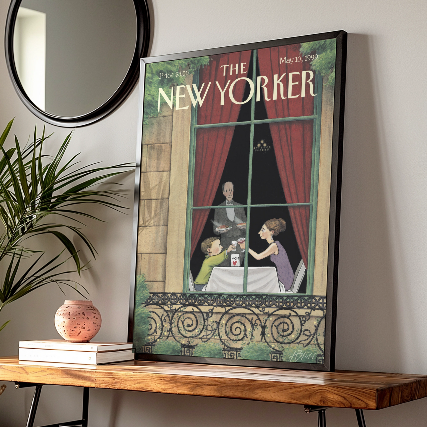 The New Yorker Cover Poster May 1999, Mother's Day Restaurant Art Print, Wall Art