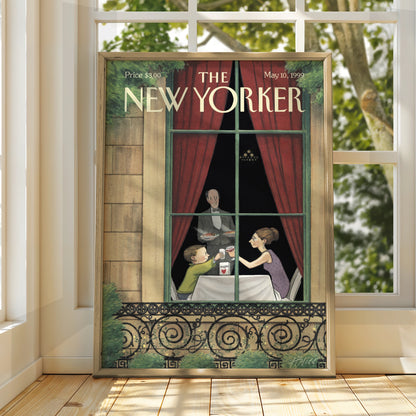 The New Yorker Cover Poster May 1999, Mother's Day Restaurant Art Print, Wall Art