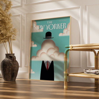 The New Yorker May 2012 Cover Poster, Bowler Hat Cloud Man, Surreal Wall Art Print