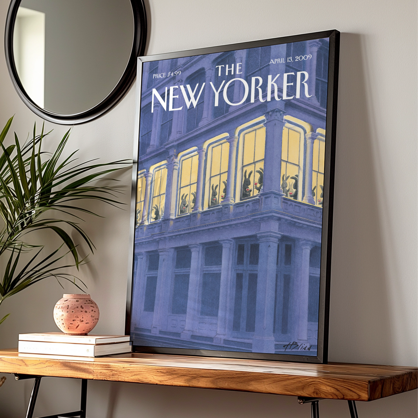The New Yorker Cover Poster, Easter Bunny Party Art Print, April 2009 Wall Art