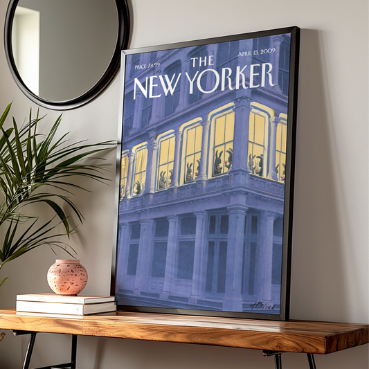 The New Yorker Cover Poster, Easter Bunny Party Art Print, April 2009 Wall Art