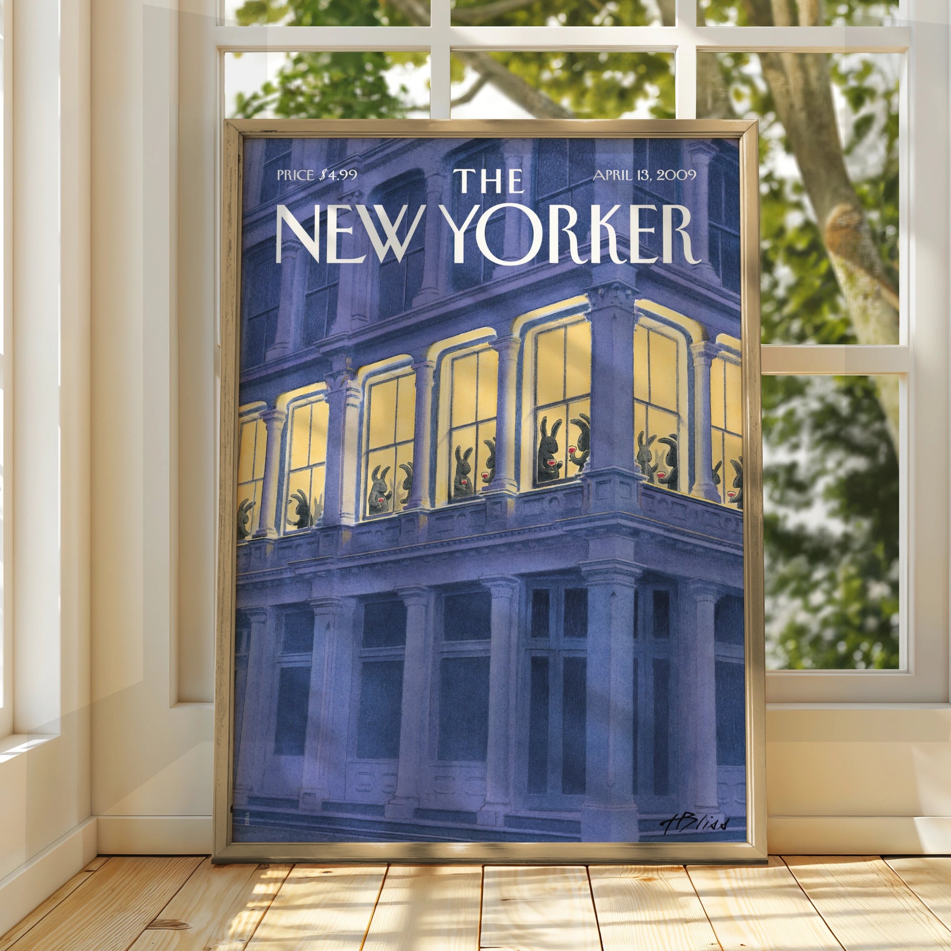 The New Yorker Cover Poster, Easter Bunny Party Art Print, April 2009 Wall Art