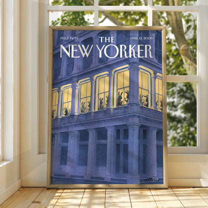 The New Yorker Cover Poster, Easter Bunny Party Art Print, April 2009 Wall Art