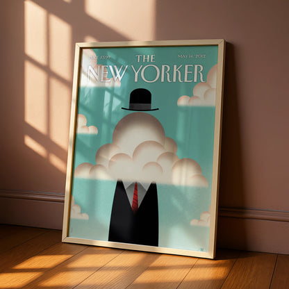The New Yorker May 2012 Cover Poster, Bowler Hat Cloud Man, Surreal Wall Art Print