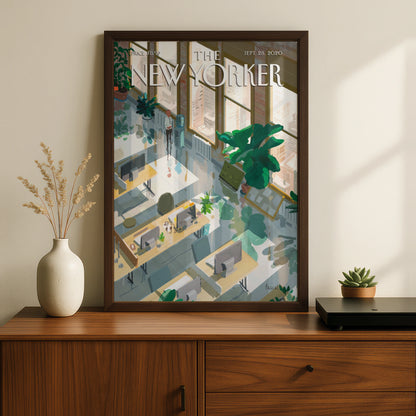The New Yorker Poster Sept 2020, Empty Office Art Print, NYC Wall Decor
