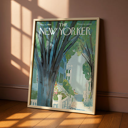 The New Yorker 1969 Poster, Coastal Summer Art, Lighthouse Wall Art Print, Getz Cover