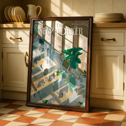 The New Yorker Poster Sept 2020, Empty Office Art Print, NYC Wall Decor