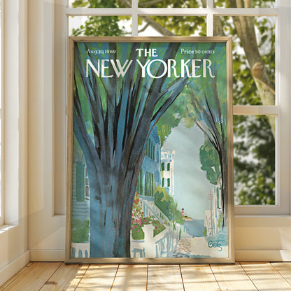 The New Yorker 1969 Poster, Coastal Summer Art, Lighthouse Wall Art Print, Getz Cover