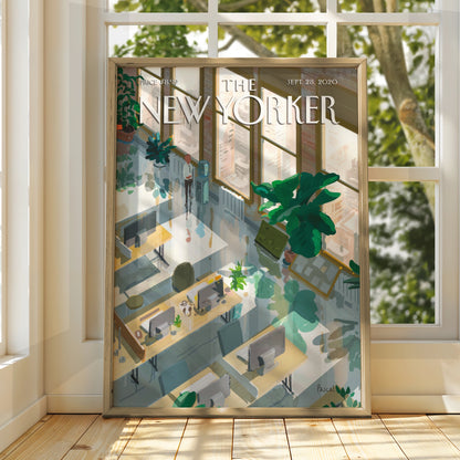 The New Yorker Poster Sept 2020, Empty Office Art Print, NYC Wall Decor
