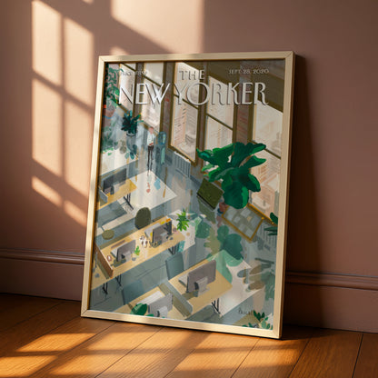The New Yorker Poster Sept 2020, Empty Office Art Print, NYC Wall Decor