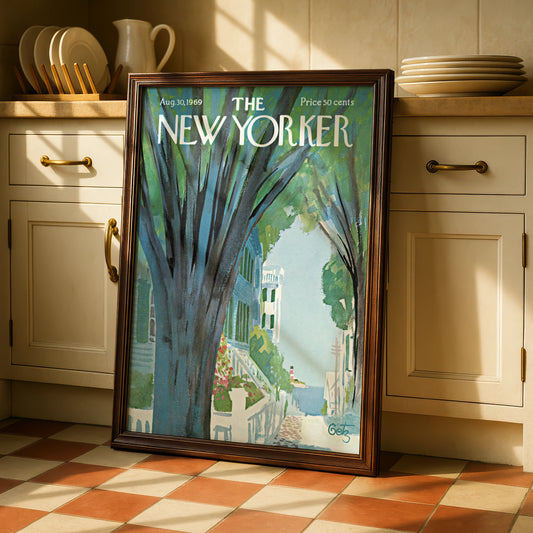 The New Yorker 1969 Poster, Coastal Summer Art, Lighthouse Wall Art Print, Getz Cover
