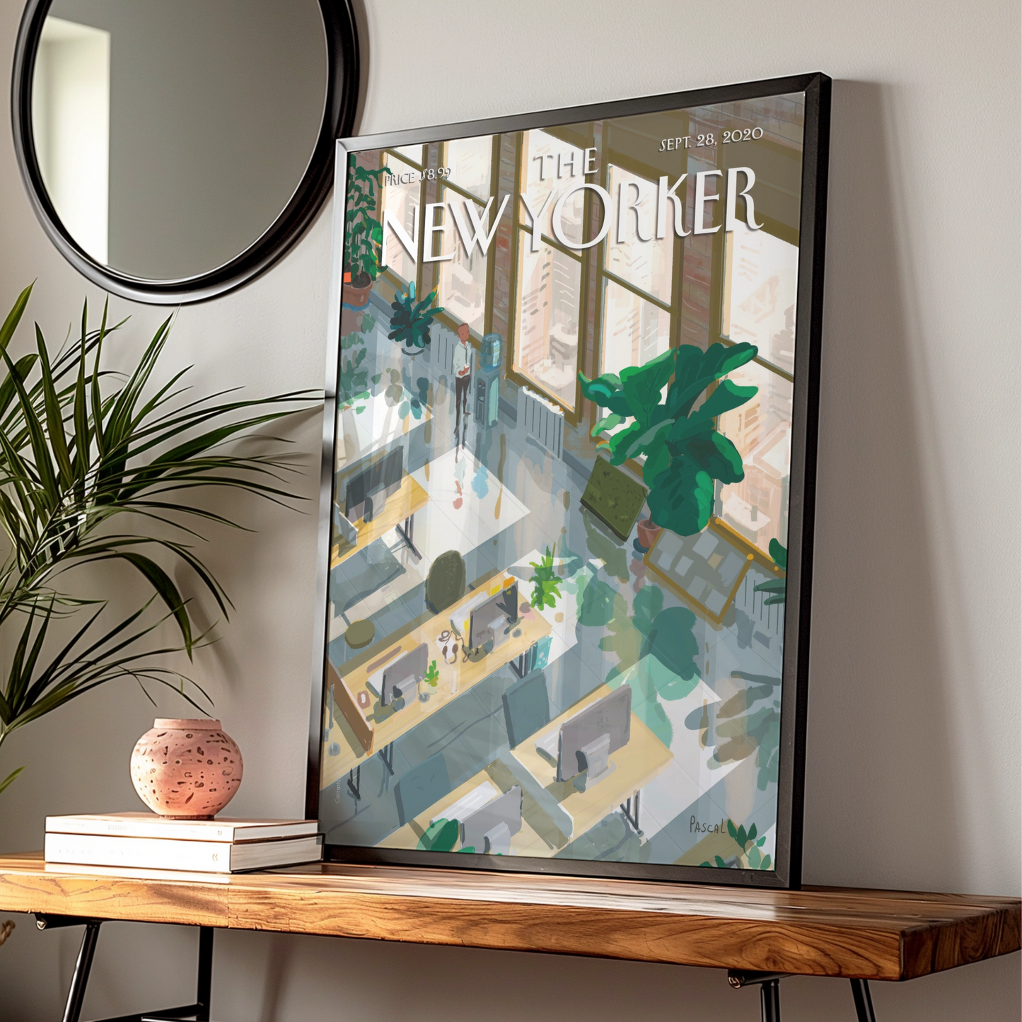 The New Yorker Poster Sept 2020, Empty Office Art Print, NYC Wall Decor