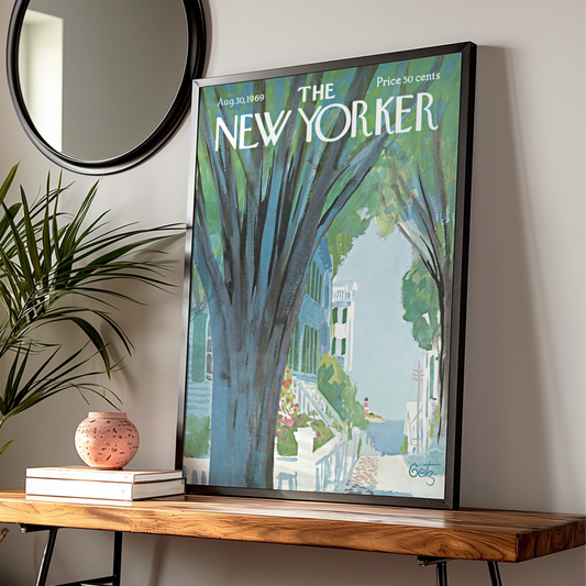 The New Yorker 1969 Poster, Coastal Summer Art, Lighthouse Wall Art Print, Getz Cover