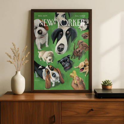 The New Yorker Dog Poster, Cute Dogs Wall Art, Puppy Cover Print, Pet Lover Gift
